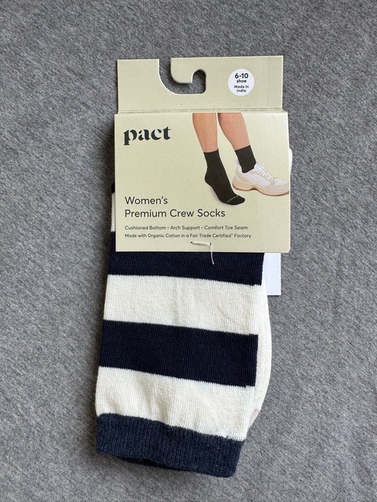 Pact Accessories - ✨NWT✨ Pact | Women's Premium Crew Socks Navy & White Stripe